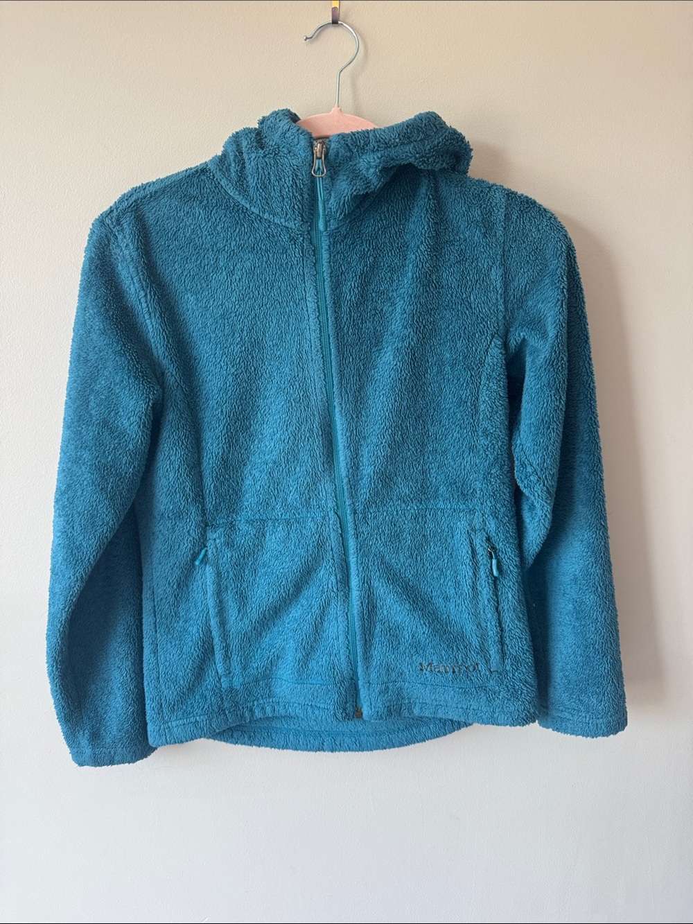 Marmot Teal Zip-Up Fleece Hoodie